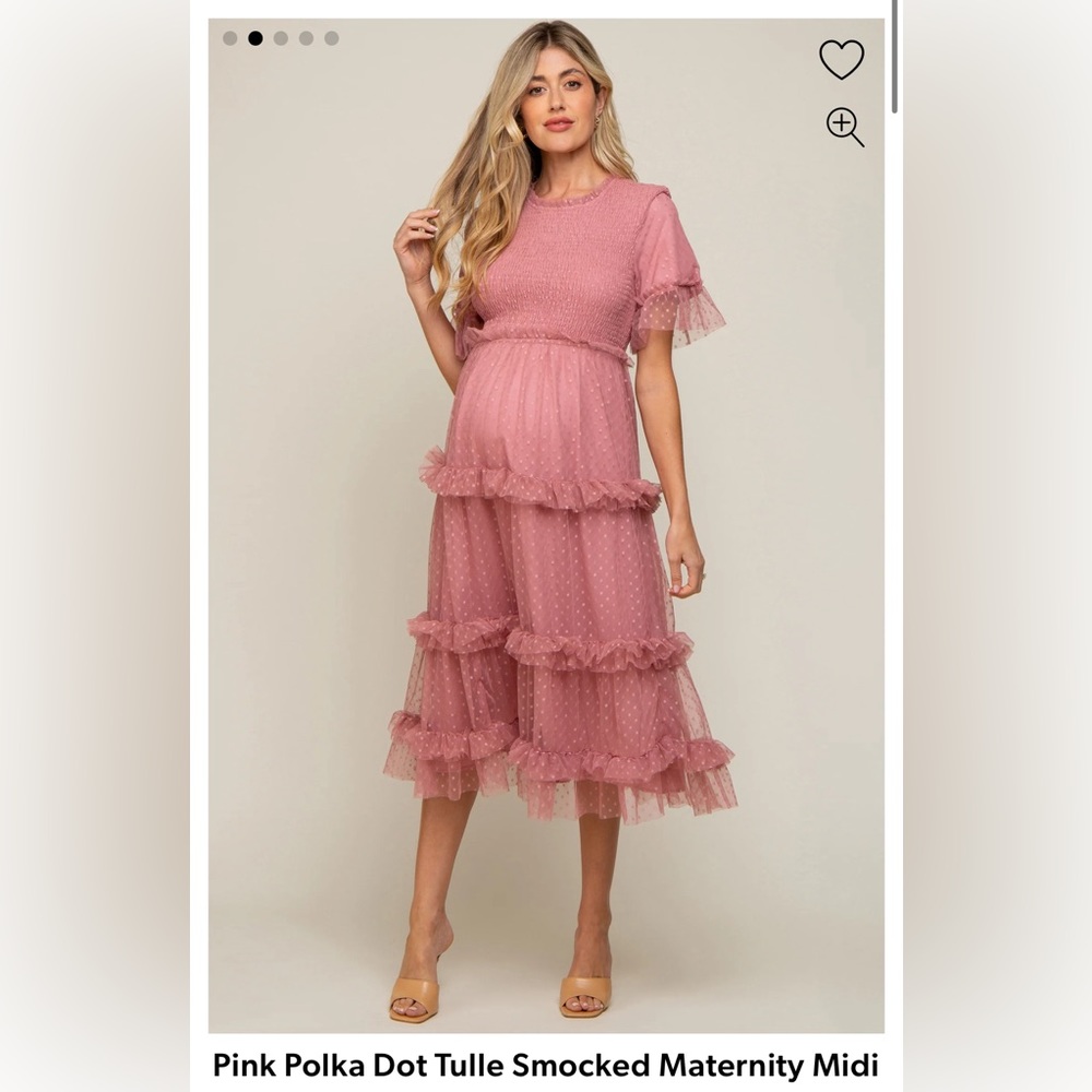 Pink blush polka dot dress